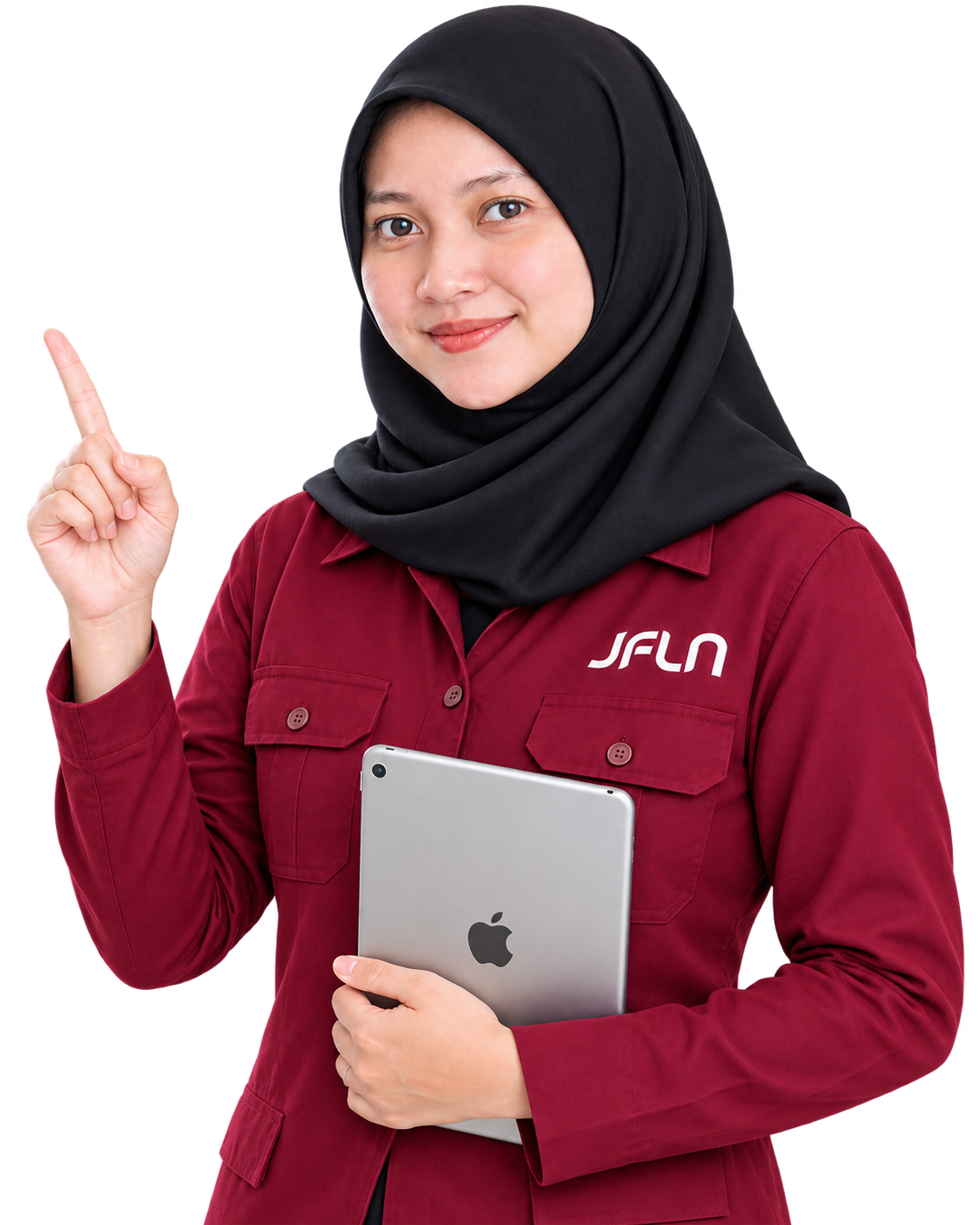 Perwakilan layanan Yuris.id berseragam maroon